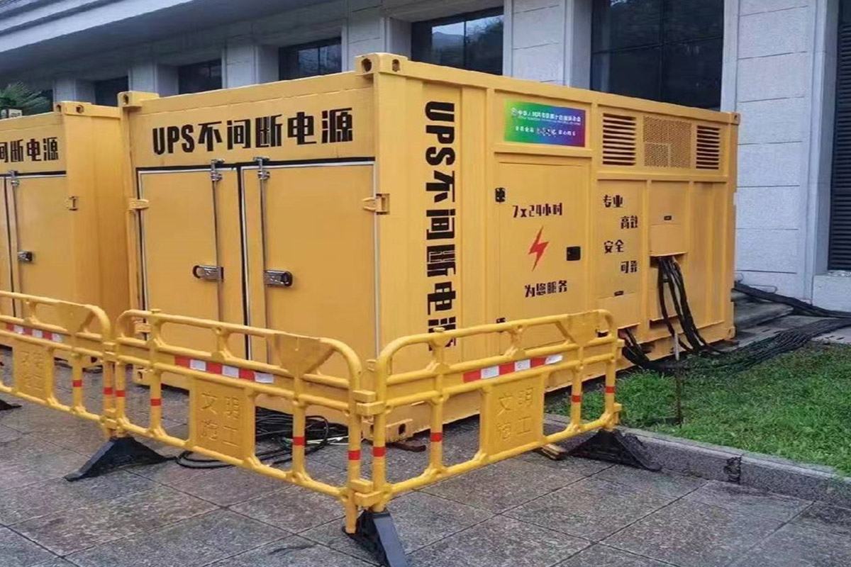 大安镇发电机租赁施工现场
